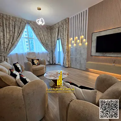 ✨أفخم شقة غرفة و صالة مفروشة مفروشة بالكامل للإيجار الشهري ✅ في عجمان ✔️ شامل الفواتير و الإنترنت مع باركنج⚡📶 جاهزة للسكن فوراً !