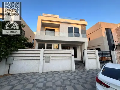 🏡 For rent: Brand new villa in Al Zahia, two floors and a roof, 6 master bedrooms, two living rooms, a majlis, a maid's room and a storage room.
