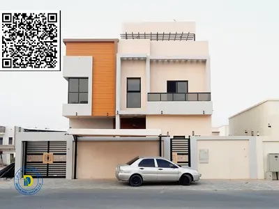 For sale in Al Zahya, Ajman, a luxurious villa with a large plot area, 6 rooms and a roof, at a very special price