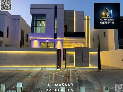 Two-story villas for sale in Al-Haliyo 2, 4 bedrooms, living room, hall, kitchen, swimming pool and central air conditioning, 1.75 million