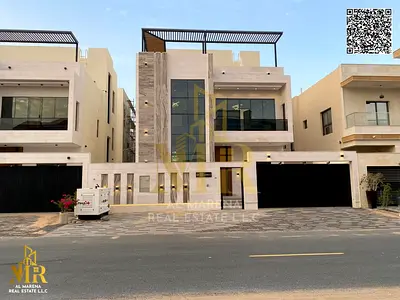 For sale - Luxury villa in Al Zahia - Ajman | Area 3014 square feet | 7 master bedrooms | Majlis, hall, and equipped kitchen | Electricity, water, and