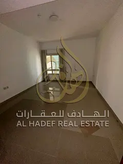 Three-bedroom apartment with a living room available for annual rent in Sharjah, Al Taawun area, fea