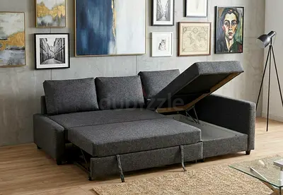 Modern L-Shape Sofa Bed with Storage Stylish and space-saving sofa bed with built-in storage. Left