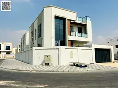Luxury corner villa with European design, spacious two floors plus a roof terrace, for sale in Al Ya