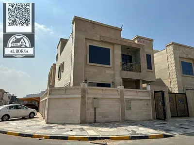 Villa for rent in Al Zahia area, two floors and a roof, corner villa, 6 master bedrooms, majlis, living room, maid's room