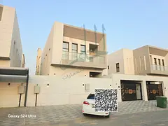 New villa for rent in Al Yasmeen, Ajman. 5 master bedrooms, a living room, and a majlis. Annual rent