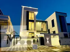 For sale: Modern villa in Al Yasmin, Ajman. Two floors + roof, 5 master bedrooms with swimming pool,