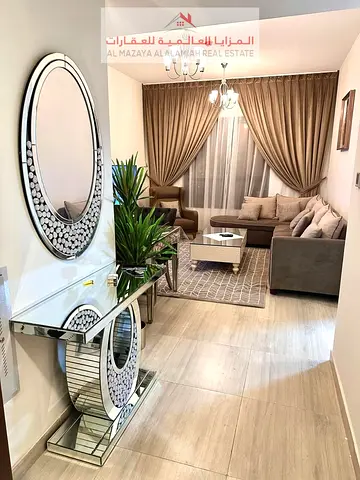 For monthly rent - fully furnished two-bedroom apartment with sea view - new tower - Sharjah - Al Khan - with internet, Gym and parking