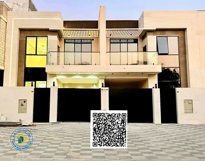 Luxury villa for sale in Al Yasmin area, 4 bedrooms, living room, majlis, and registration fees included. Attractive price.