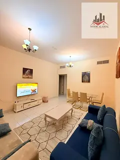 Sharjah, Al Taawun, near Oriana Hospital, furnished apartment, super deluxe, second tenant, one bedr