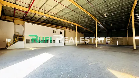 **📍 Prime Location | 🏗️ Spacious & Modern | ⚡ | 🚛 Easy Access to Main Road 12,800 SQFT Warehouse for Rent in Emirates Modern Industrial Area, UAQ.