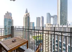 Fancy With Big Balcony Facing Burj Khalifa| Free full cleaning service