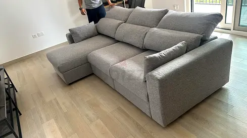 IKEA eskilstuna L shape sofa bed under storage