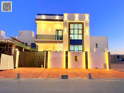Luxury villa for sale: 4 master bedrooms + roof terrace – with premium finishes and a spacious outdoor area. Location: Al Zahiyah, Ajman | Price: AED