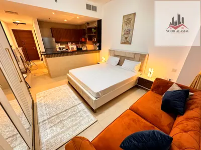 Dubai Al Furjan large studio with American kitchen and bathroom