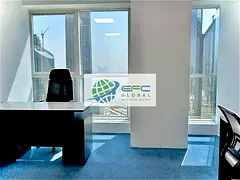 Fully Furnished &amp; All Utilities Included | Stunning Office with Burj Khalifa &amp; SZR Views | D