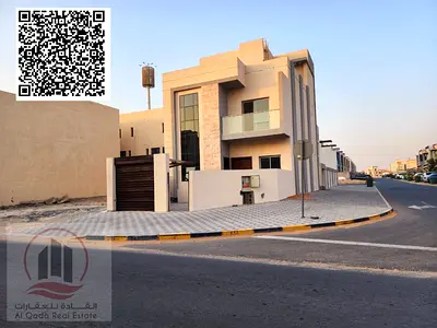 For sale, a modern villa in the Al Zahia area of ​​Ajman (5 master bedrooms, a living room, a maid's room).