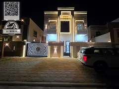 Villa for sale in Al Helio area, Ajman. Six bedrooms, outdoor and indoor parking. Price includes all