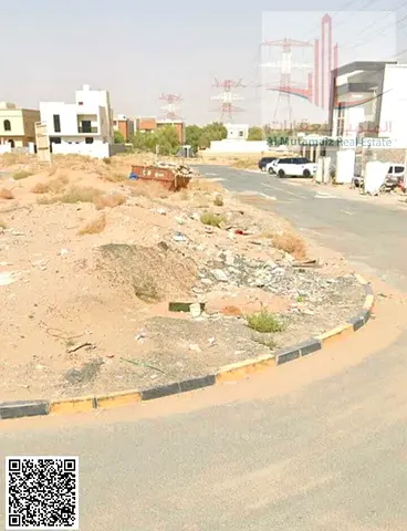 Land for sale in Ajman, Al Bustan area, residential/investment G+3 , 3530 sq ft, corner plot on two streets and an alley, asking price 1,250,000 AED