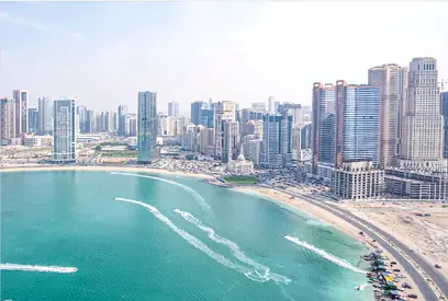 للبيع شقة مميزة في افخم ابراج الشارقة في برج لابلاج 2 منطقة الممزر