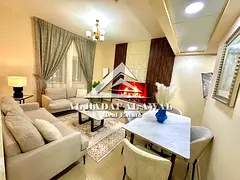 One bedroom and living room available in Al Majaz 3, first occupancy, with balcony and view. Rent 58