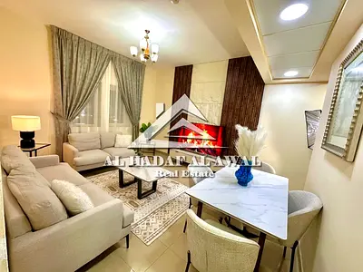 One bedroom and living room available in Al Majaz 3, first occupancy, with balcony and view. Rent 5