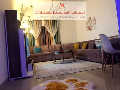 للايجار شهري - شقة غرفتين و صالة مفروشة بالكامل فرش فندقي - الشارقة - التعاون - مع انترنت