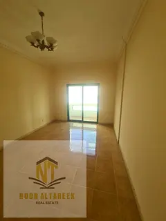 Without commission, Al Qasimia apartment has a master room, a hall, two bathrooms, and a balcony
