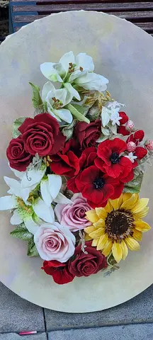 Gum paste flowers on canvas