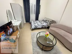 Furnished studio apartment available for monthly rent in Al Yasmin Towers, next to City Centre Ajman