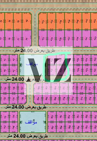 For sale in Al Qasimia: 4 plots, plot numbers 429, 430, 431, and 432
