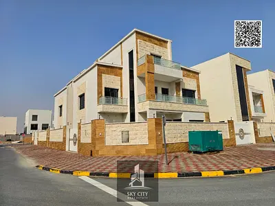 Luxury villa for sale in Al Zahia, ground floor, first floor, and roof. Modern design and high-end