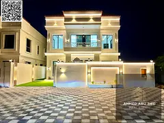 A luxurious villa for sale in Al Helio 2 area of ​​Ajman, featuring a distinctive modern design 