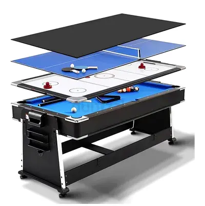 Multi-Game Entertainment Center - Air Hockey  Pool Table Combo