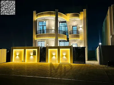 فيلا فاخرة معروضة للبيع بتصميم عصري مميز في طريق الشيخ محمد بن زايد. الطابق الأرضي، الطابق الأول، والسطح. رسوم التسجيل تشمل