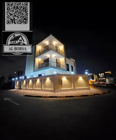 Villa for rent in Al Zahia consisting of 6 bedrooms, a majlis, a living room, a spacious kitchen, and a maid's room. 3 floors: ground, first, and roof