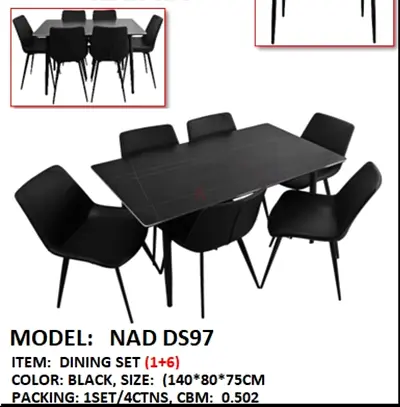 Modern Black Dining Set