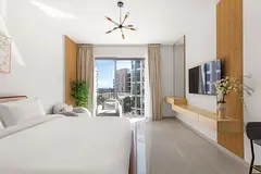 Larry Studio APARTMENT with James pool cover parking fully furnished inside Al Jada Sahb community S