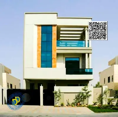 Modern 3-storey villa with elevator for sale in Al-Amerah area, 100% bank financing. The price includes registration fees and air conditioning.