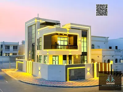 A luxury modern villa for sale in Al Zahya Area – Ajman, located in a prime and quiet residential neighborhood with easy access to main roads and essential services, offering a lifestyle of elegance,