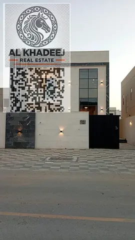 Luxury villa with a large area and swimming pool in Al Zahiyah area, Ajman, next to Mohammed Bin Zayed Road, with no registration fees.