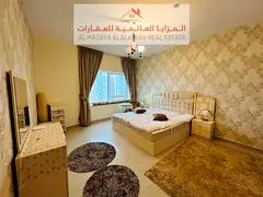 For rent monthly - fully furnished one-bedroom apartment - Sharjah - Al Taawun - with internet