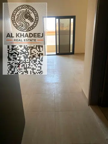First occupancy, one bedroom and living room with balcony and 2 bathrooms in Al Rashidiya 3 area, near the Ladies' Park and the Ruler's Palace