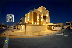 For sale in Al Zahiyah area, Ajman: Corner villa with 7 bedrooms and a roof. Bank financing . Freeho