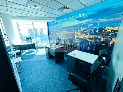 Fitted & Luxury Furnished Office | Burj Khalifa View | High floor
