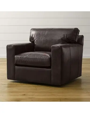 Crate barrel swivel leather chair