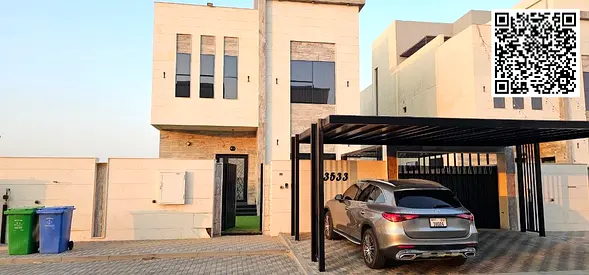 فيلا راقية مفروشة بالكامل للبيع في بساتين الزبير – الشارقة | تشطيب شخصي فاخر Ultra Deluxe | 5 غرف + مجلس + صالتين + خادمة | 4840 قدم