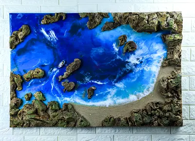 Ocean Resin Art with waves