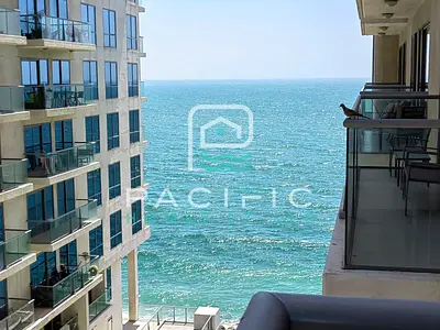 جاهزة للسكن | شقة أنيقة من غرفتين بإطلالة جزئية على البحر | برج باسيفيك، جزيرة المرجان