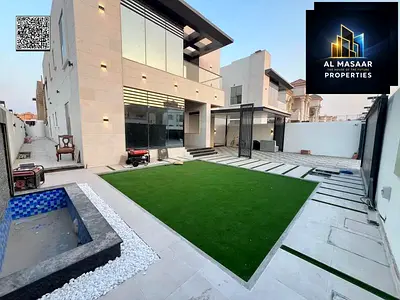 A beautifully designed luxury villa located next to Ajman Academy in Al Muwaihat 2, featuring high-end finishes and spacious family living areas.